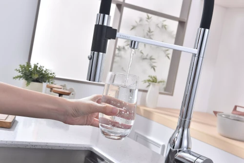 Смеситель Paulmark MAGNETO ONE с подключением к фильтру для воды с высоким изливом Хром CR