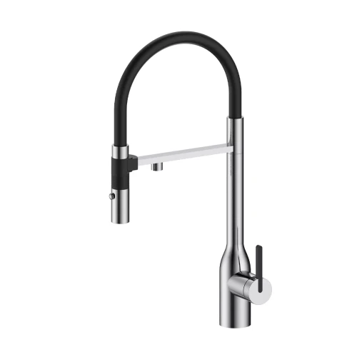 Смеситель Paulmark MAGNETO ONE с подключением к фильтру для воды с высоким изливом Брашированная сталь