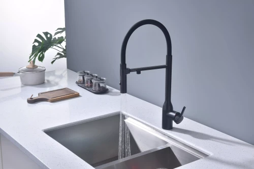 Смеситель Paulmark MAGNETO ONE с подключением к фильтру для воды с высоким изливом Антрацит