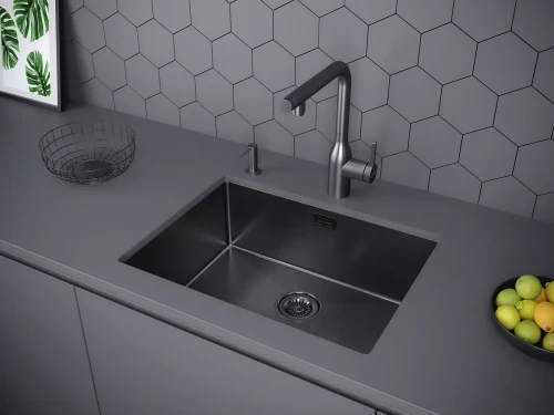Кухонная мойка NEXT 58 UNI Вороненая сталь GM