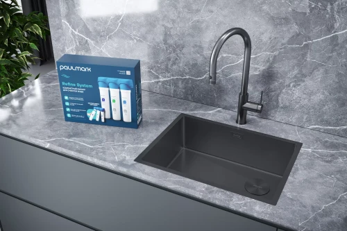 Кухонная мойка NEXT-SKEW 58 UNI Матовый серый MG