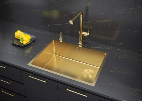 Кухонная мойка NEXT-SKEW 58 UNI Брашированное золото BG