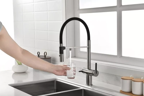 Смеситель с подключением к фильтру для воды Paulmark Gravity Брашированная сталь