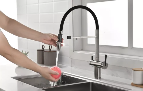 Смеситель с подключением к фильтру для воды Paulmark Gravity Брашированная сталь