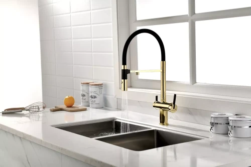 Смеситель с подключением к фильтру для воды Paulmark Gravity Золото G