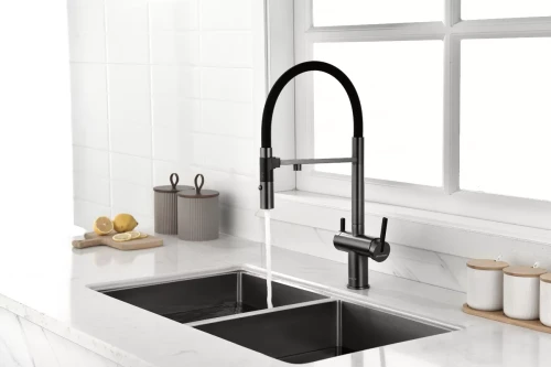 Смеситель с подключением к фильтру для воды Paulmark Gravity Вороненая сталь GM