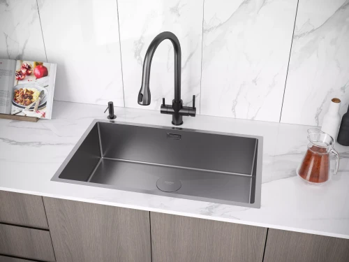 Кухонная мойка NEXT 74 UNI Вороненая сталь GM