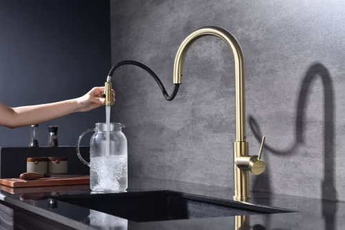 Смеситель Paulmark Galant с подключением к фильтру для воды однорычажный светлое золото