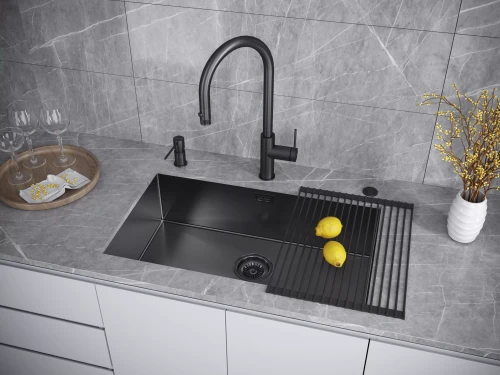 Смеситель Paulmark Galant с подключением к фильтру для воды однорычажный Вороненая сталь GM