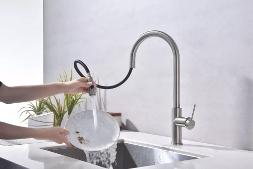 Смеситель Paulmark Galant с подключением к фильтру для воды однорычажный Брашированная сталь