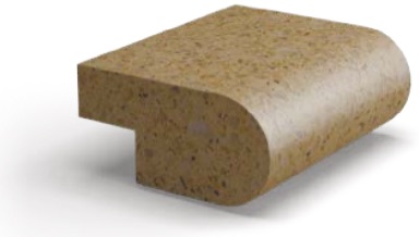 Схема столешницы с подписями: Борт, Грань, Плита камня, Кромка лицевая